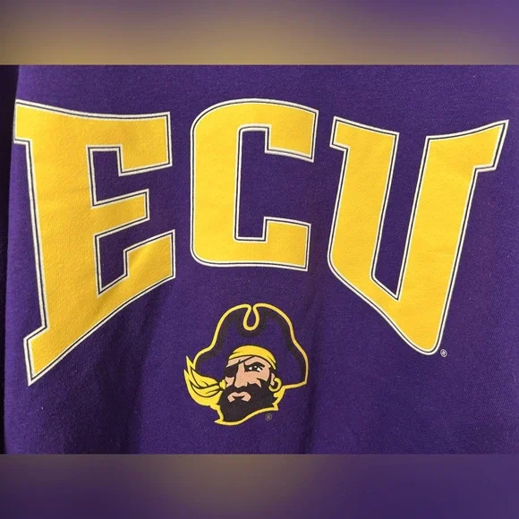 East Carolina University Pirates Purple Crew Sweatshirt - Picture 3 of 8